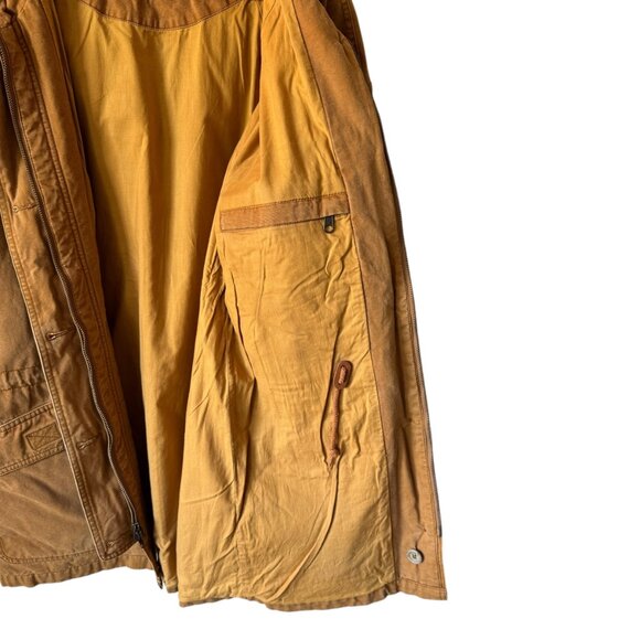 Vtg EMS Canvas Chore Barn Coat Sm Hooded Pockets Thick Lined Internal drawstring - Picture 9 of 16